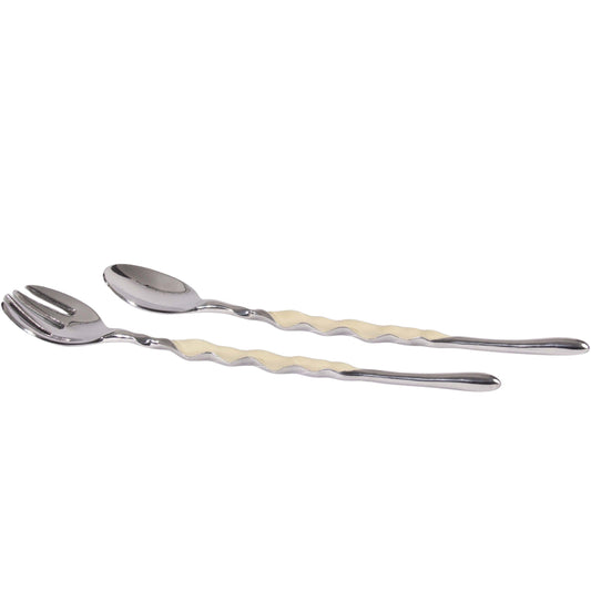 Ruffled Salad Server Silver