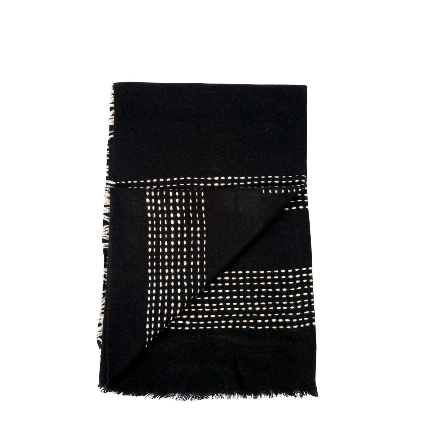 Walnut Black Yak With Hand Knotted Merino Stripes Handloom Throw