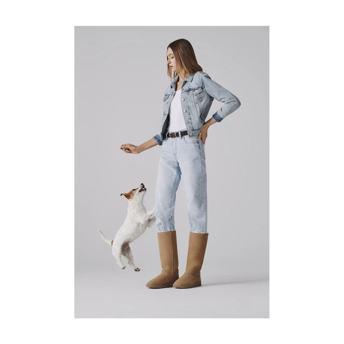 Beige vegan leather tall boots with Faux Fur style – winter elegance