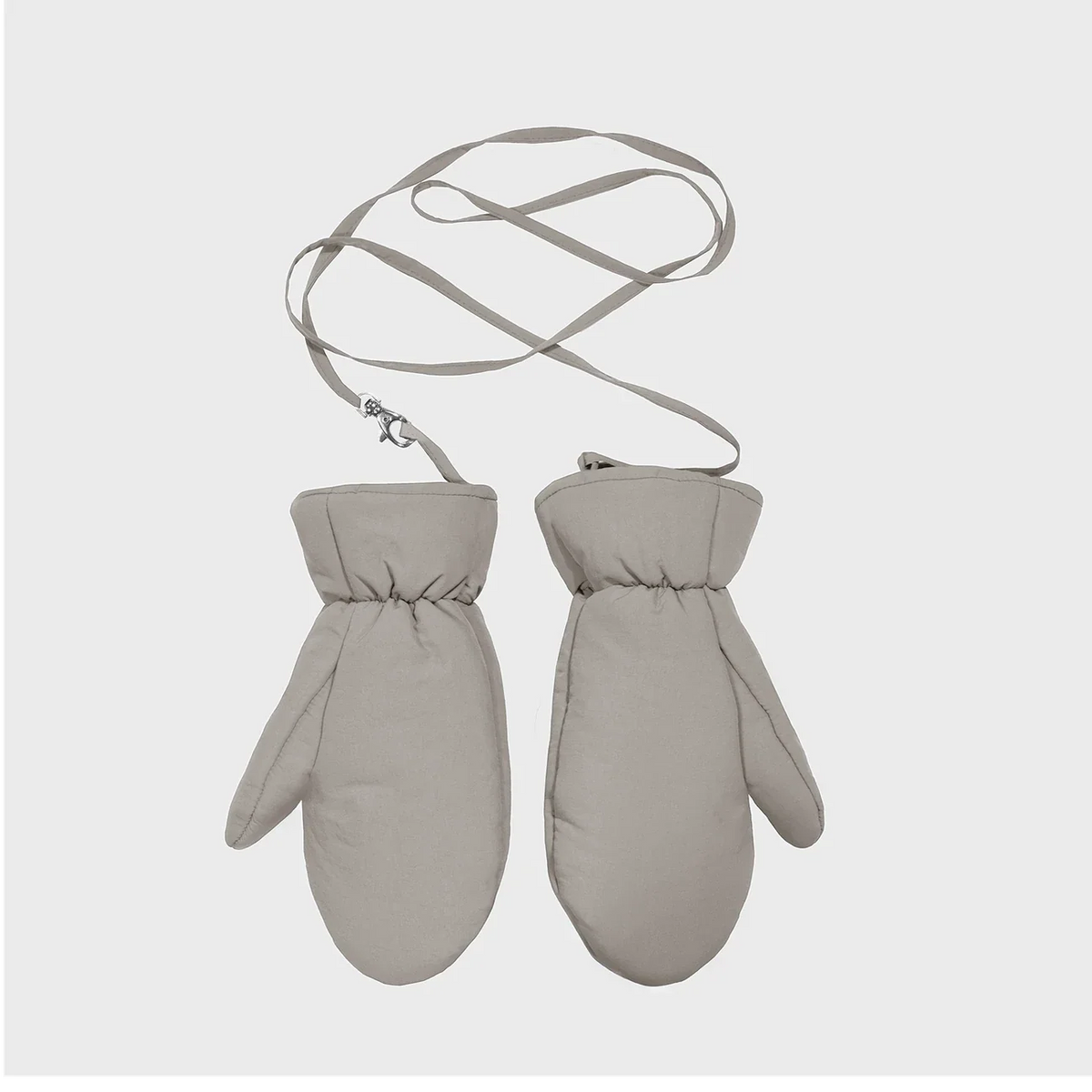 Beige recycled fabric mittens eco conscious winter accessory