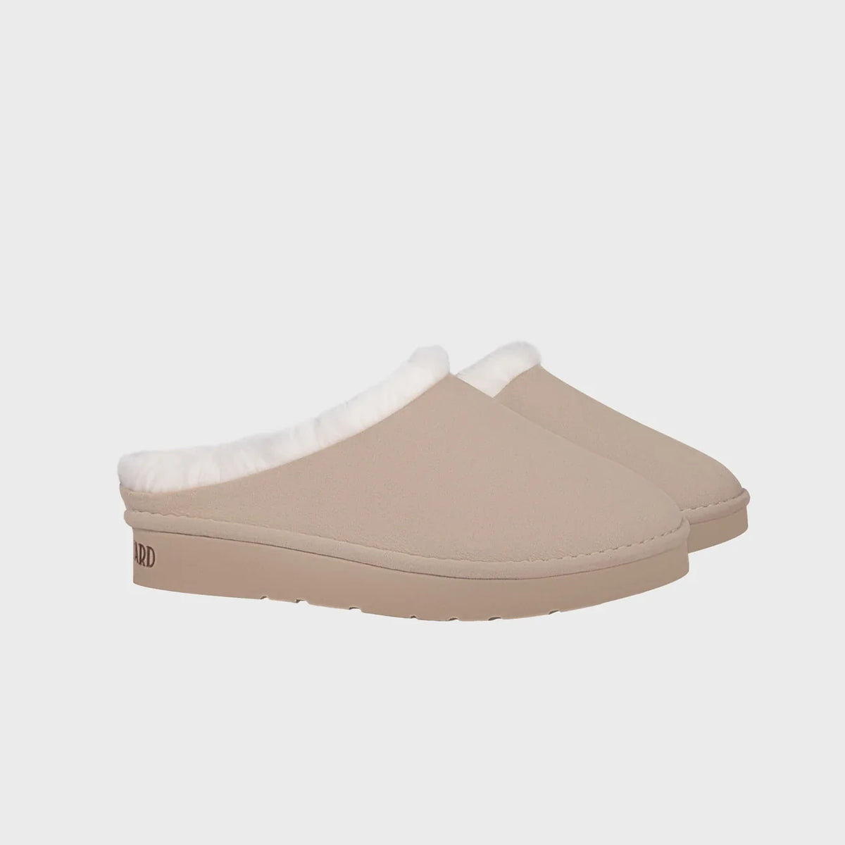 Beige recycled ugg-like slippers sustainable warm footwear