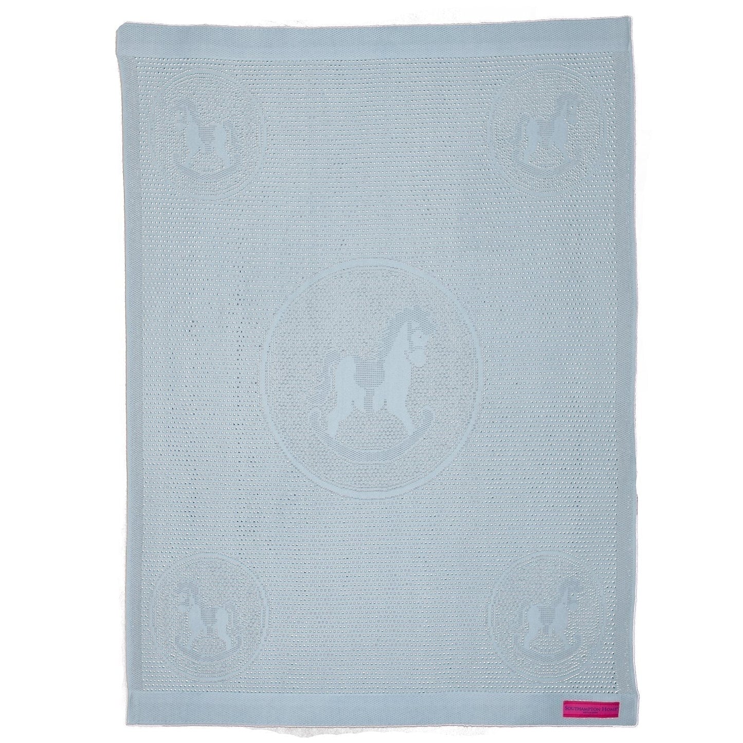 Southampton Home Lace Weave Rocking Horse Baby Blanket - Blue