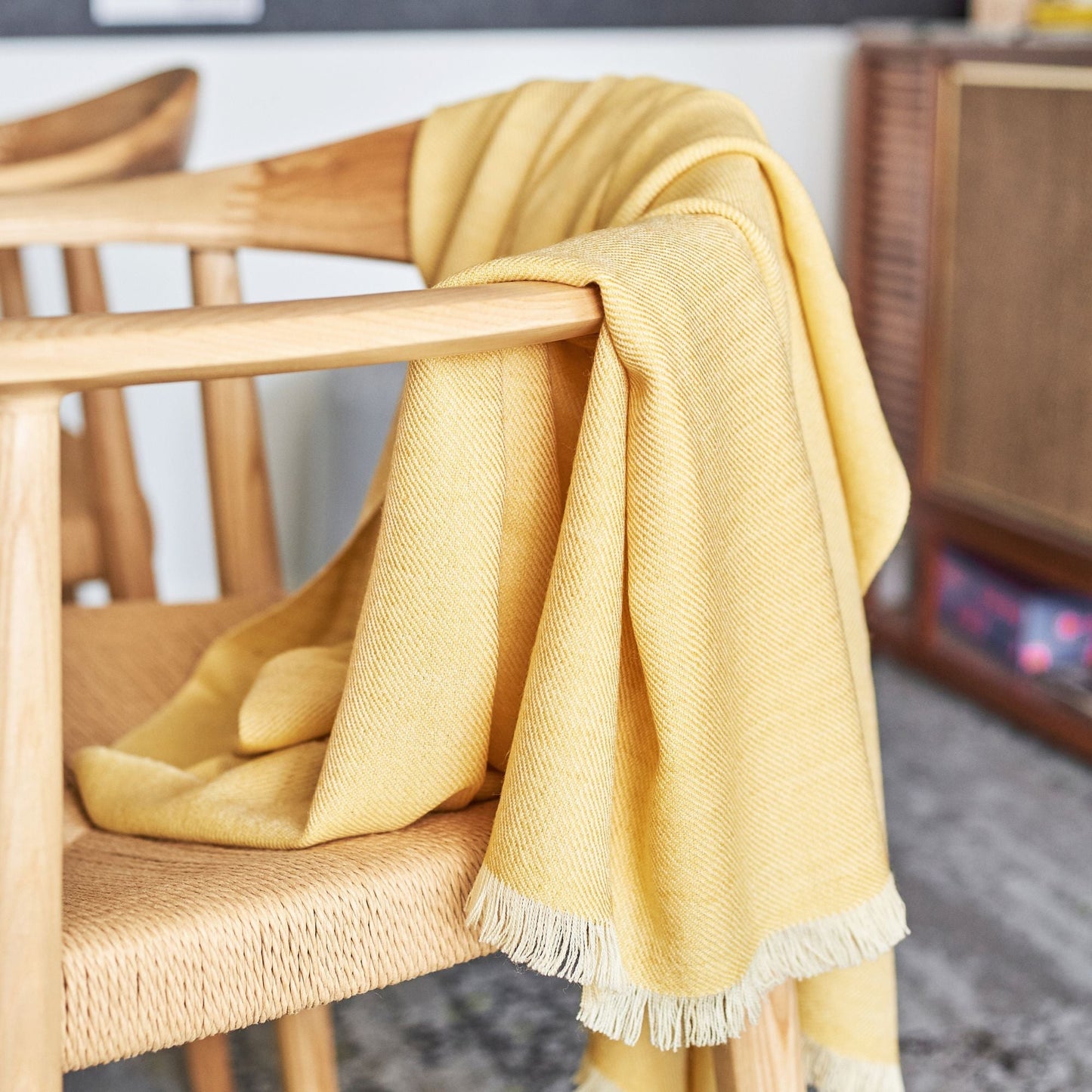 Dandelion Yellow Handloom Merino Light Weight Throw