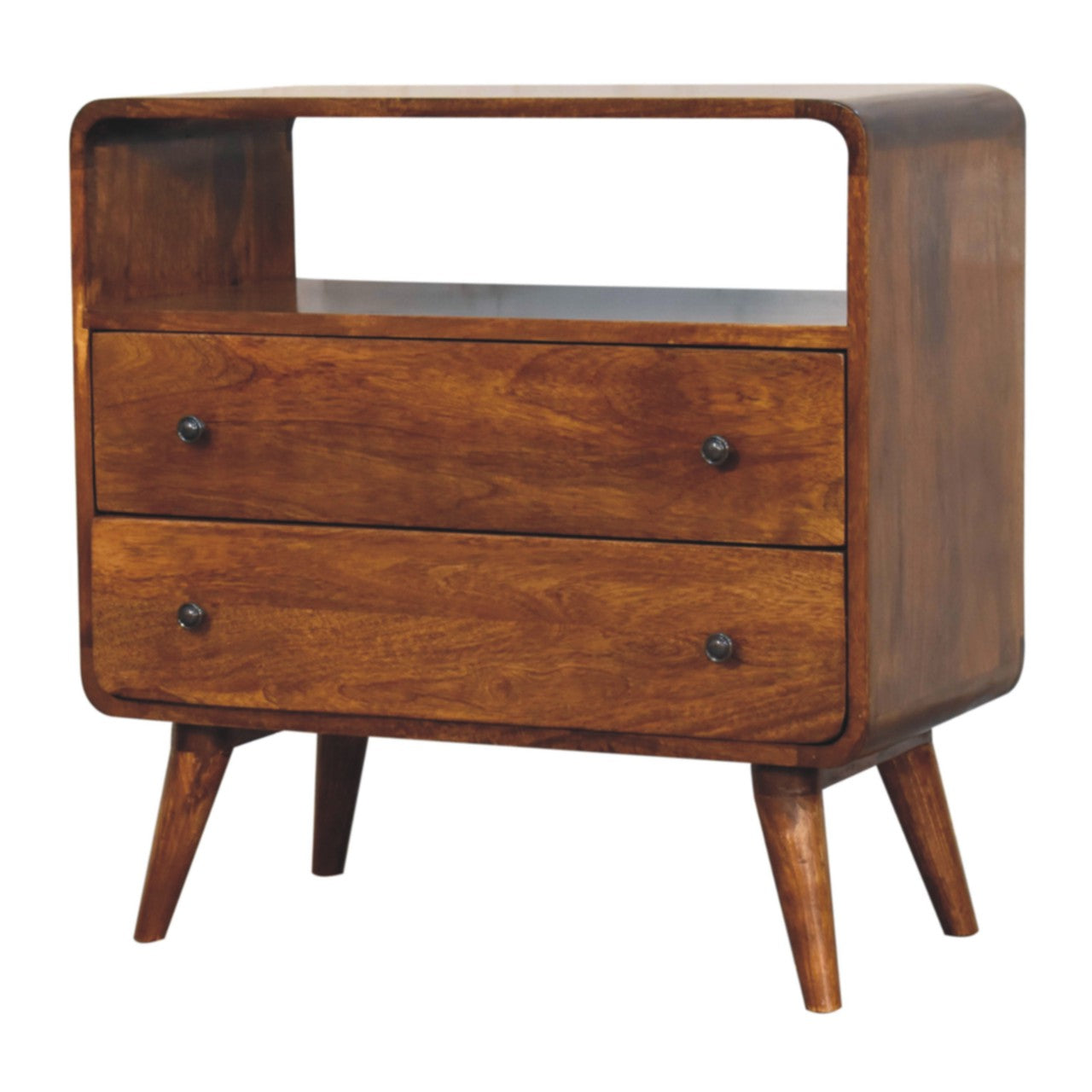 Solid Wood Curved Nordic Charm Console