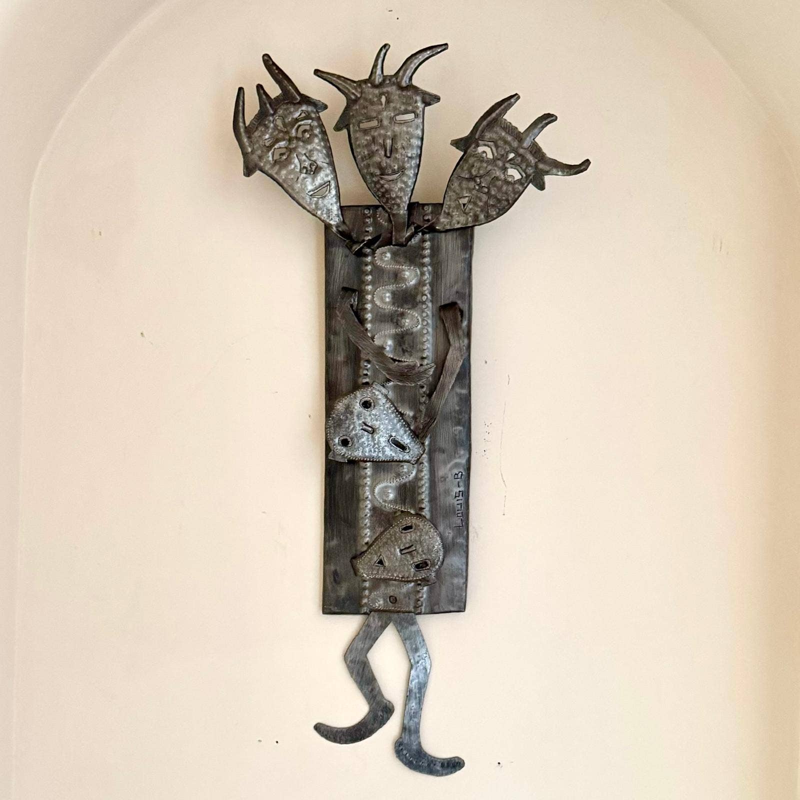 23" x 10" Voodoo Inspired Art Haitian Metal, Fair-trade