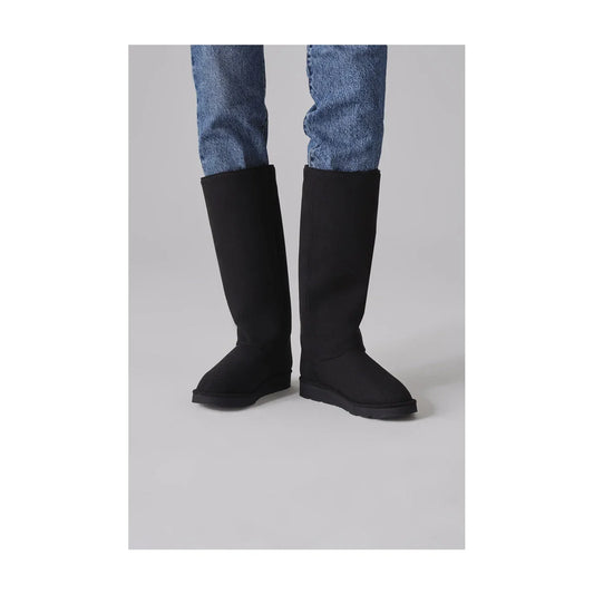 Black long vegan sustainable footwear