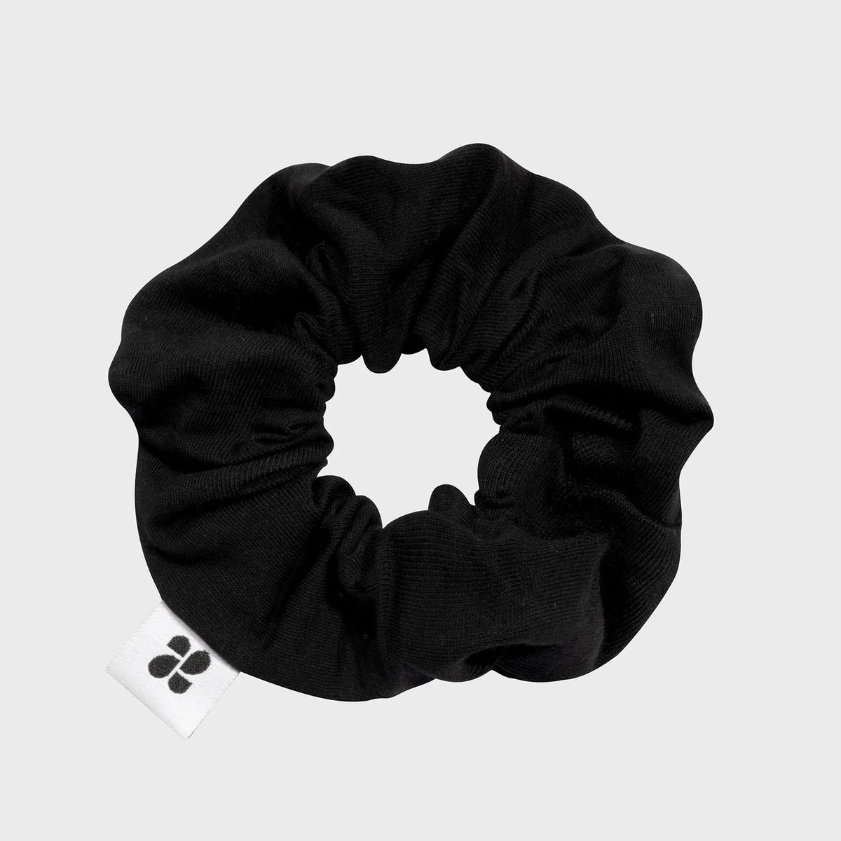 Black upcycled hair scrunchie eco friendly hair accessory
