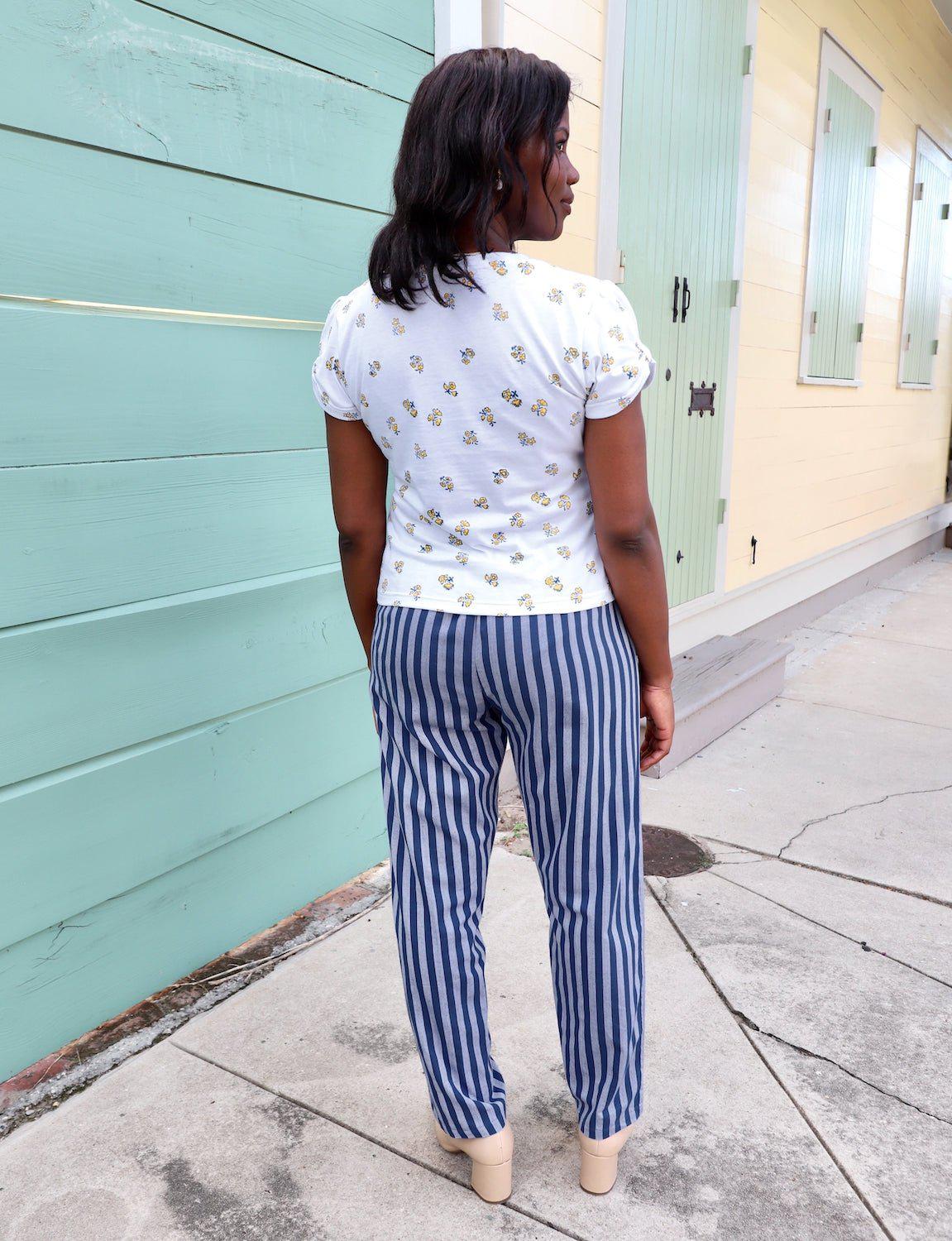 Blue Bayou Striped Organic Cotton Pants