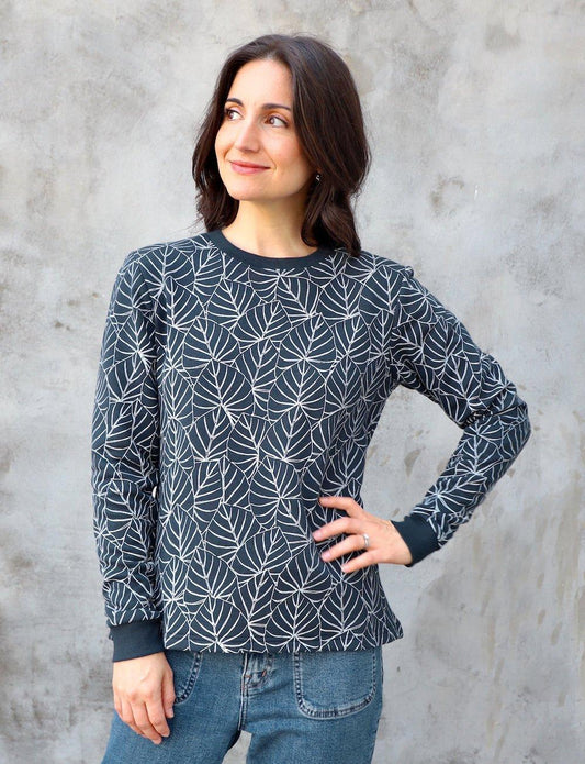 Botanical Navy Organic Fleece Sweater