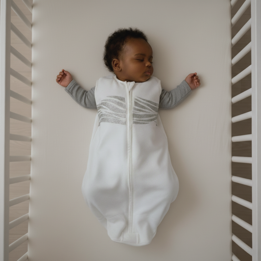 Baby sleeping in a Sleep of Mind Breathing Reassurance Sleep sack