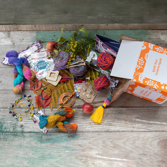 Fall Into Color Recycled Sari Silk Yarn Bundle  - Golden Ticket Giveaway