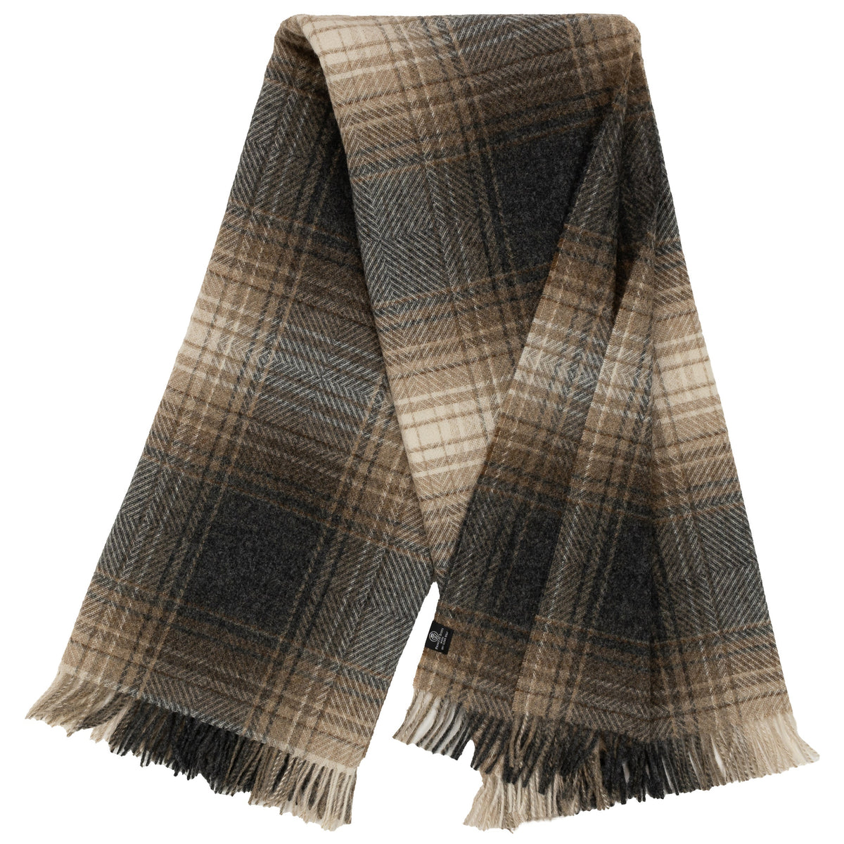 Highland Tweeds Shetland Lambswool Ombre Throw – Natural