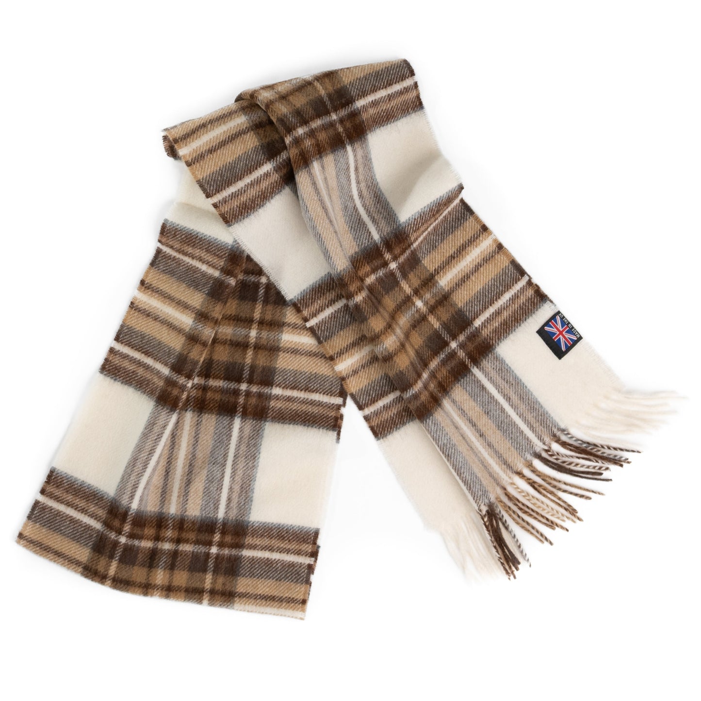 Prince of Scots Merino Lambswool Tartan Scarf (Natural Dress Stewart)