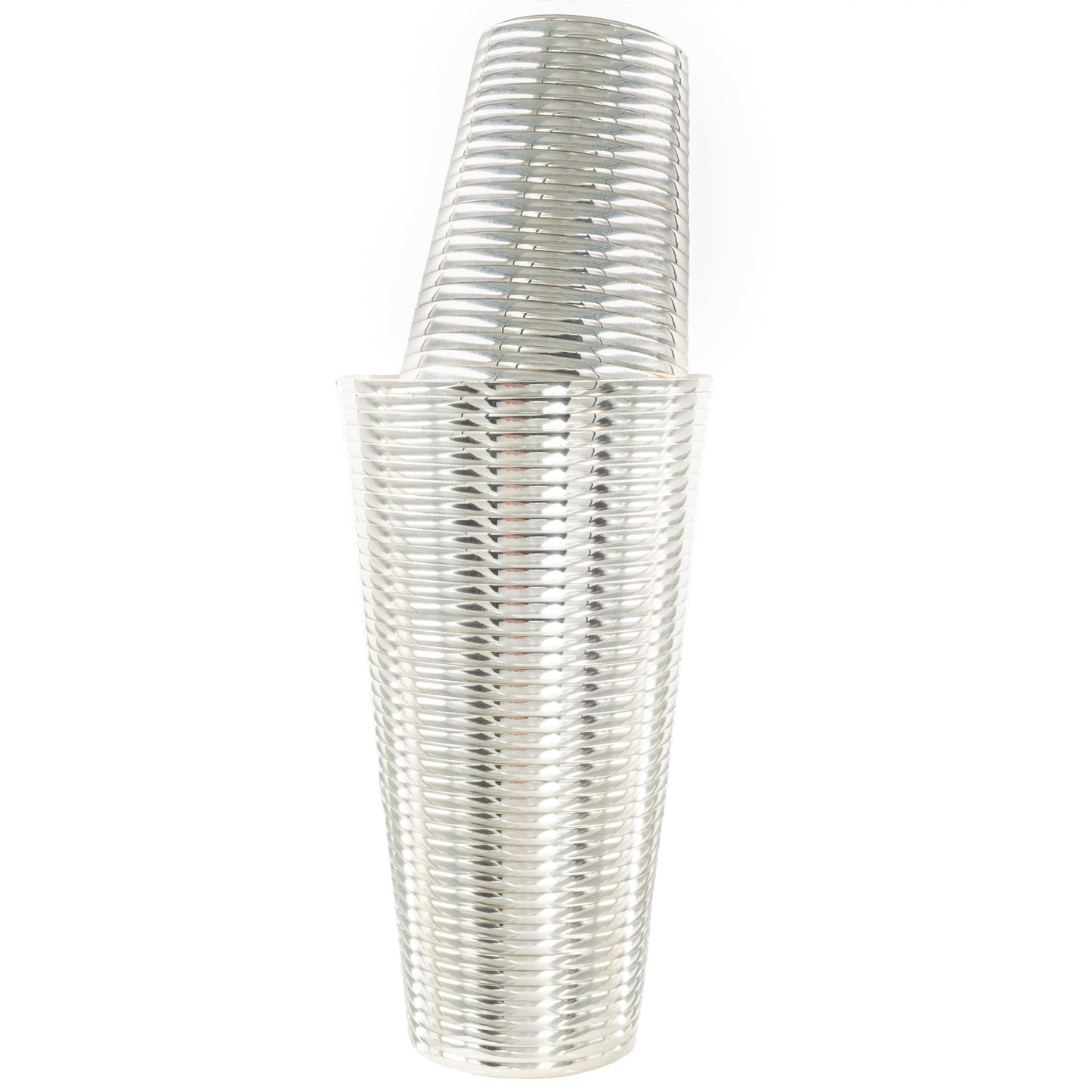 Fluted Silver 3-Piece Cocktail Shaker Set