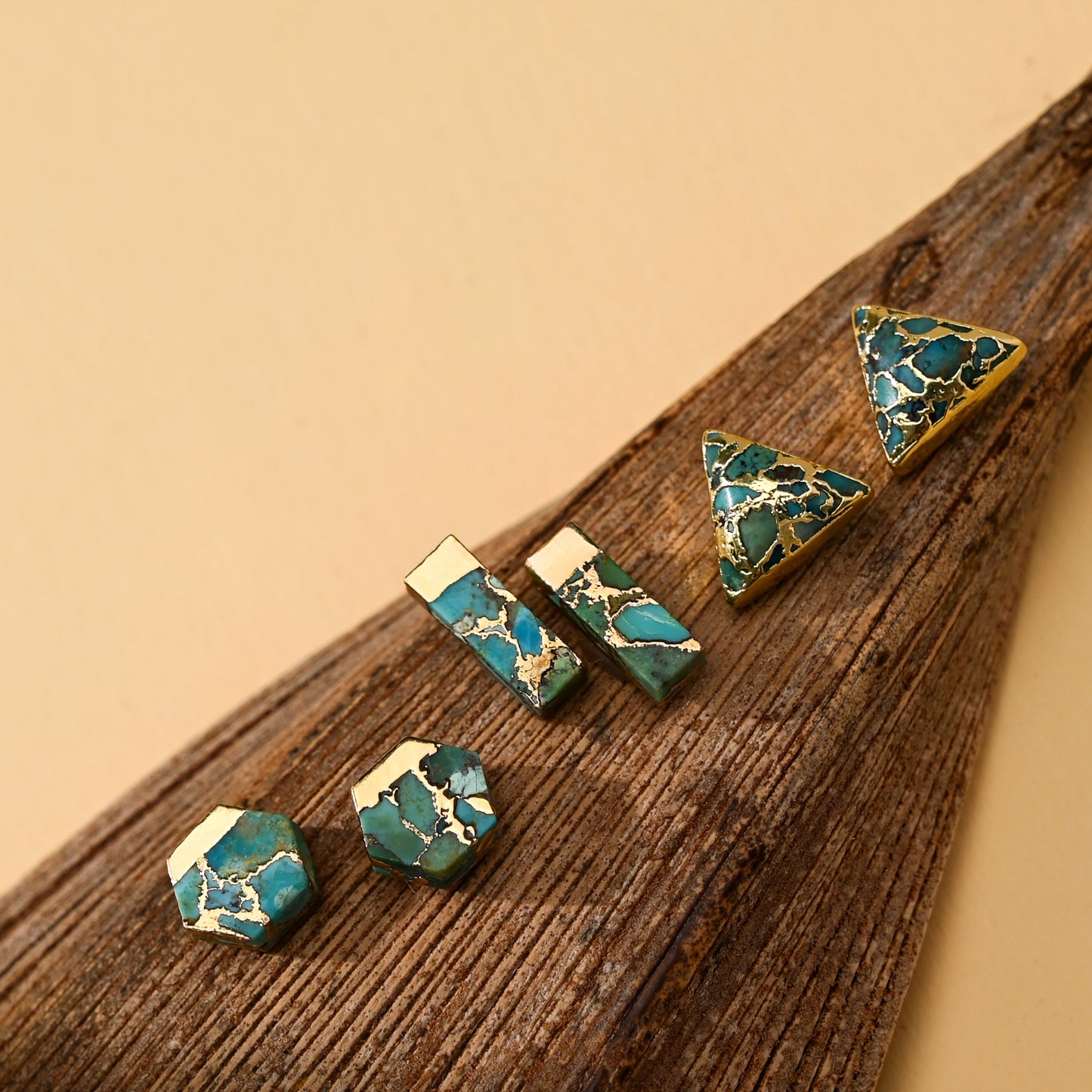 Ellie Triangle Turquoise Studs