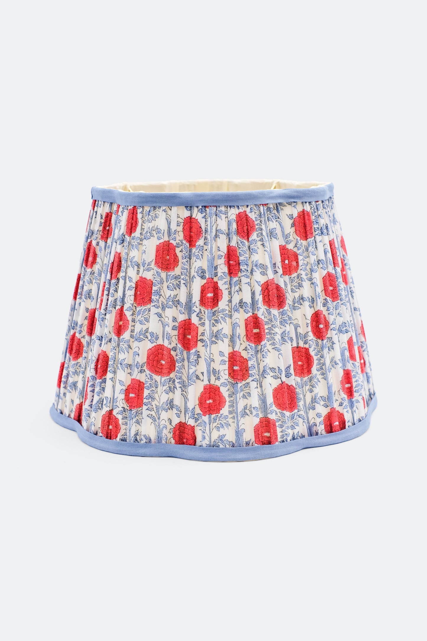 14” Pleated Scalloped Lampshade — Araminta Blockprint