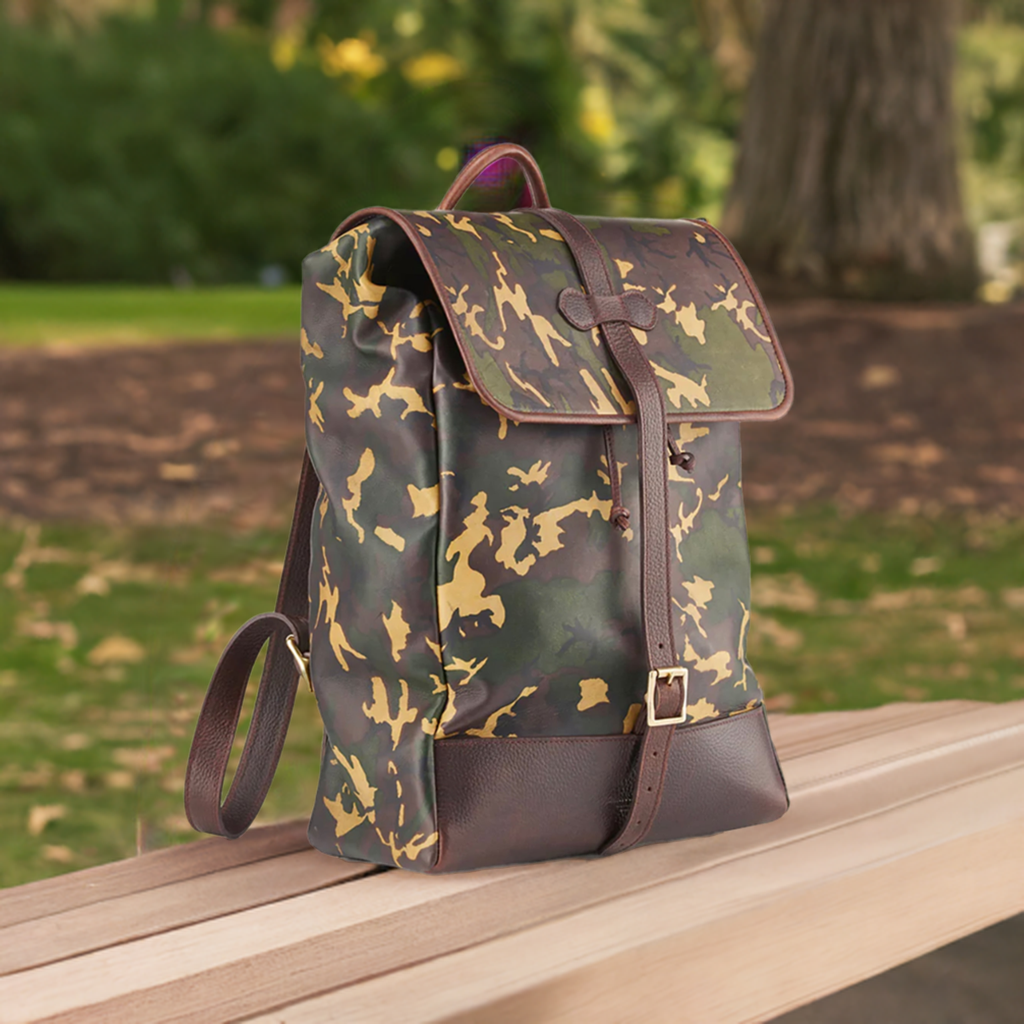 Wanderlust Cotswold Leather Backpack - Tan Camo