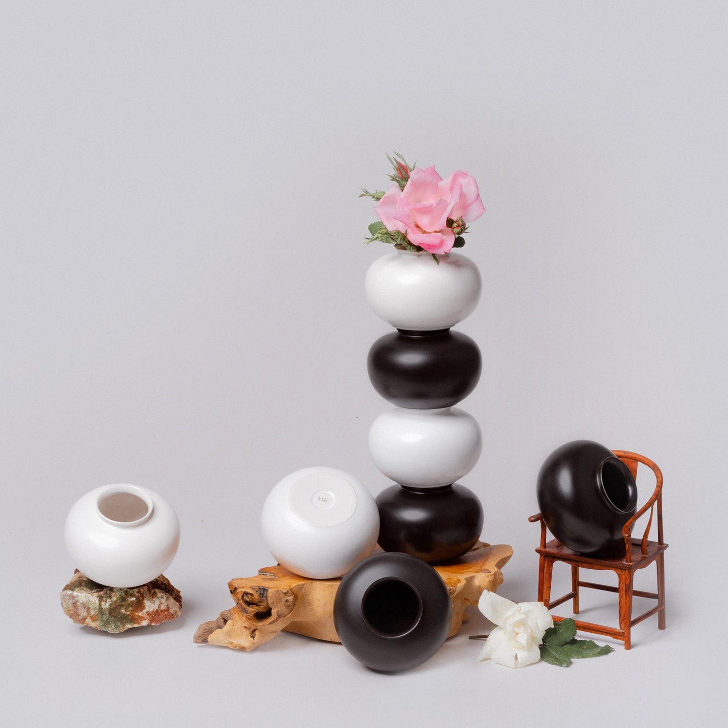 Semi-Matte Porcelain Mini Apple Vase