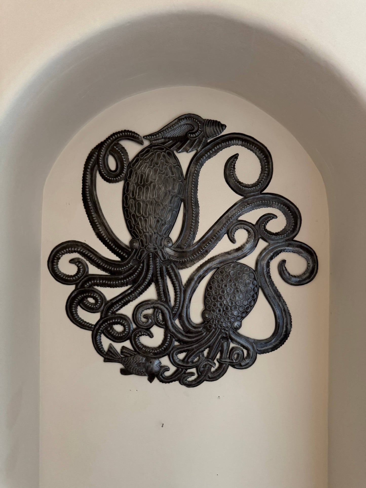 Handmade Octopus Wall Art Round Metal Sculpture Fair Trade
