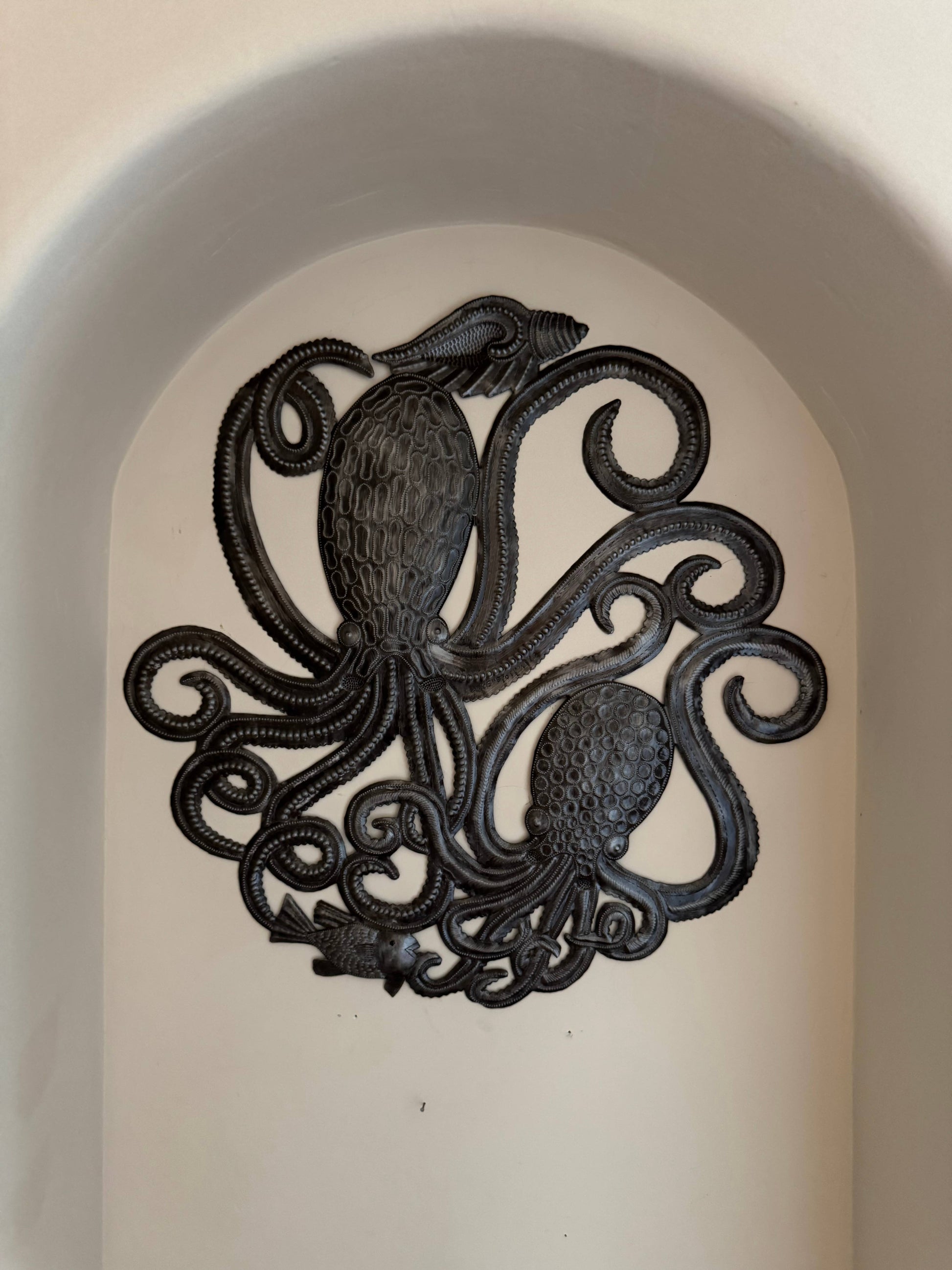 Handmade Octopus Wall Art Round Metal Sculpture Fair Trade