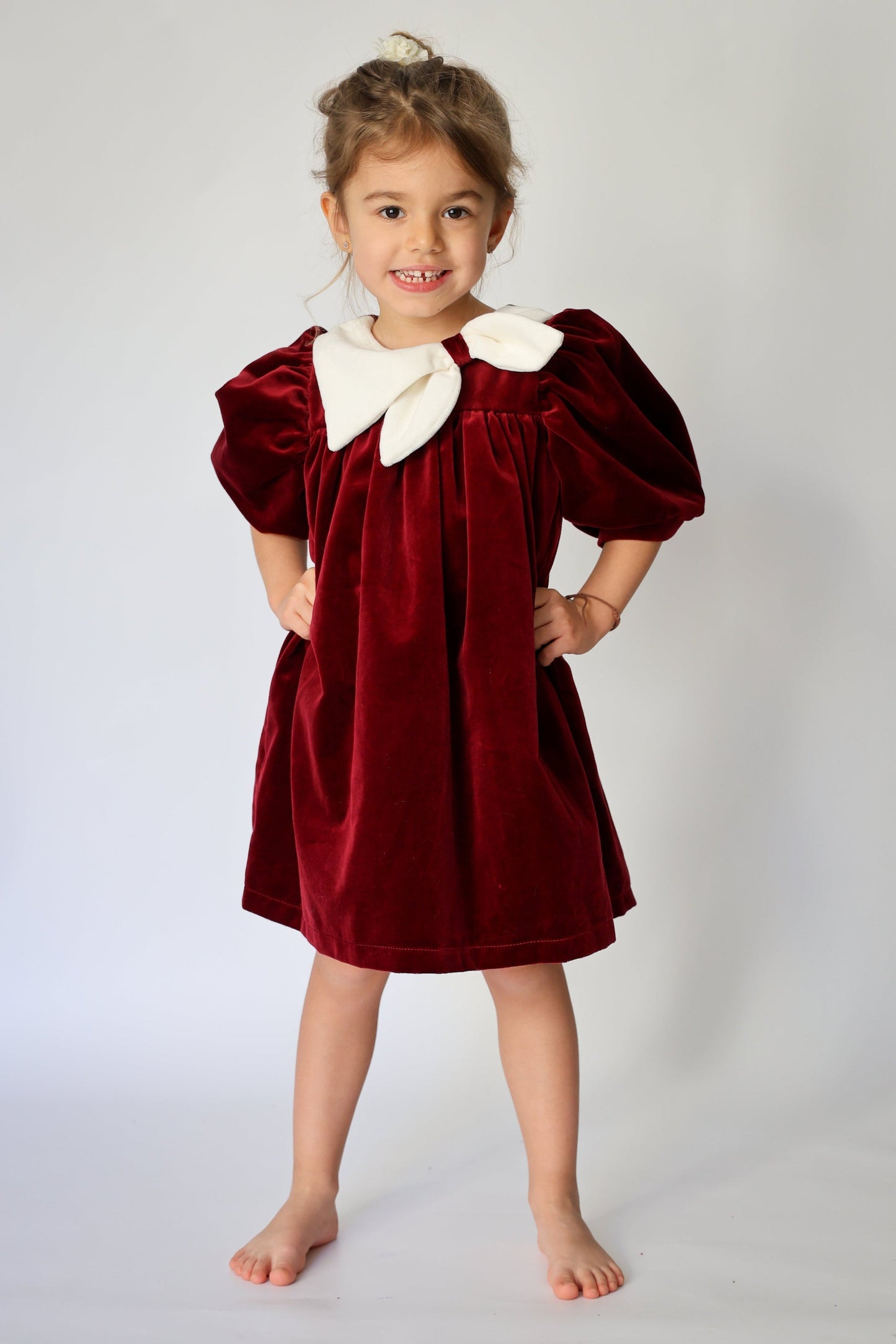 Rosemoor Dress |  Winterberry Red  Cotton Velvet