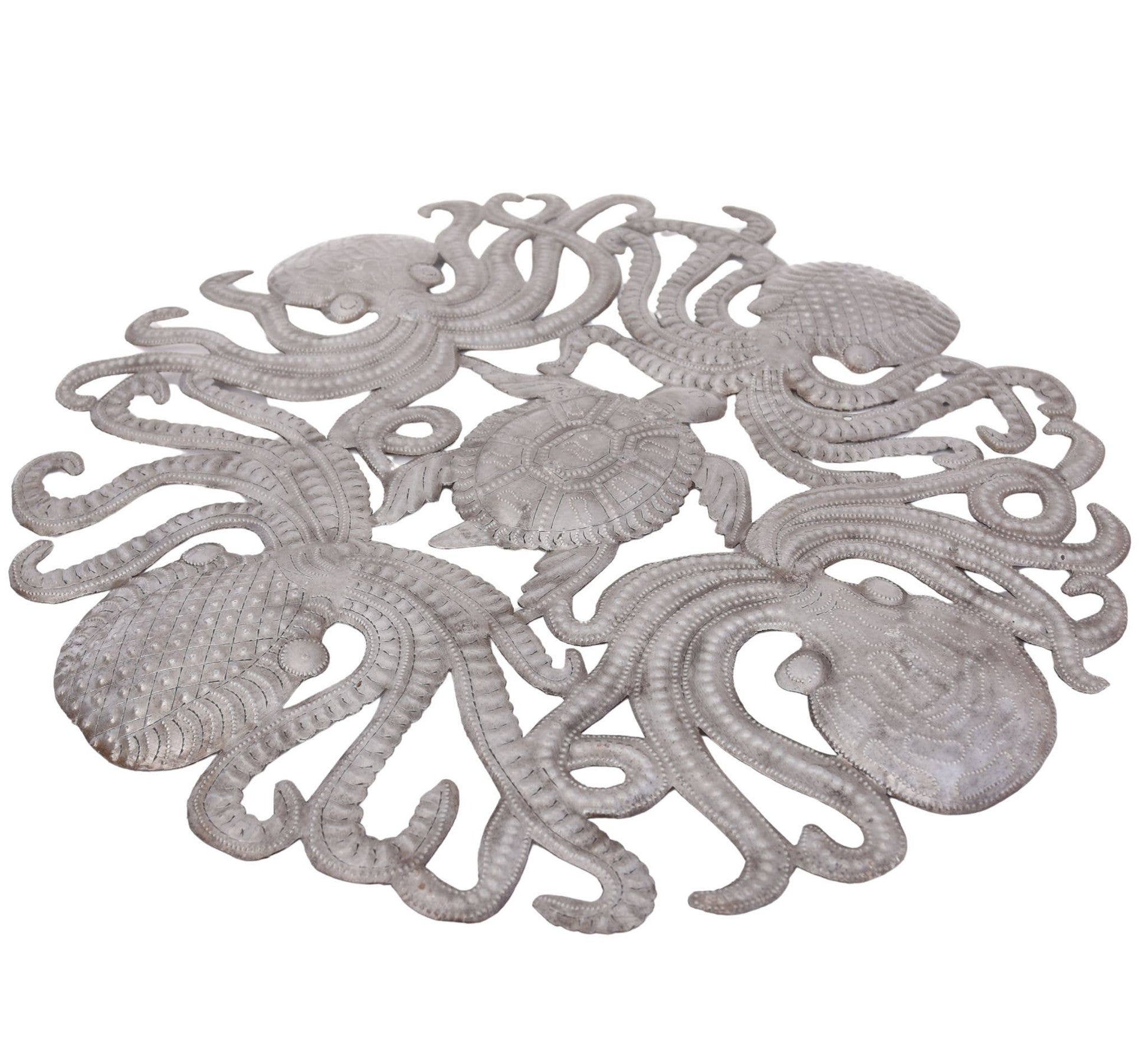 One of a kind,  Octopus Wall Art Metal Sculpture Fair Trade