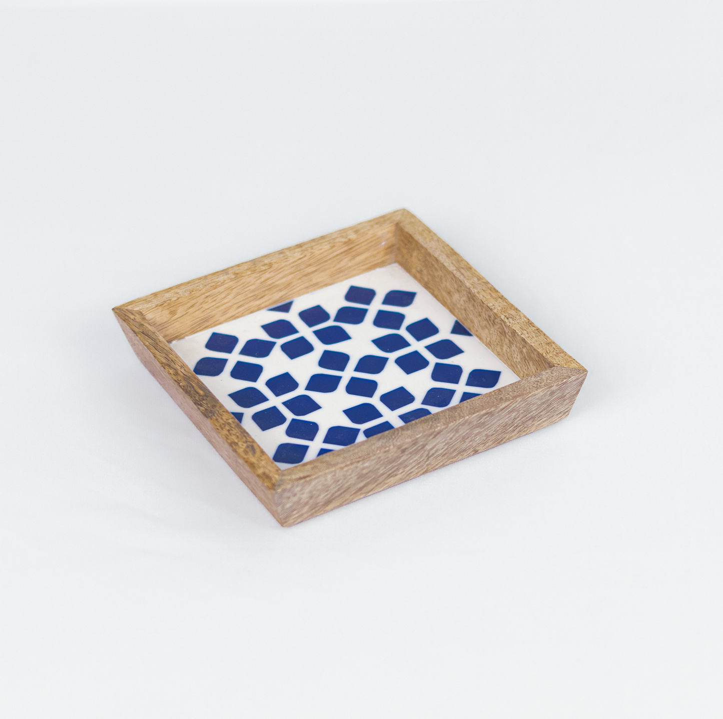 S/2 Lattice Blue Trinket Bowl & Tray Gift Box Set