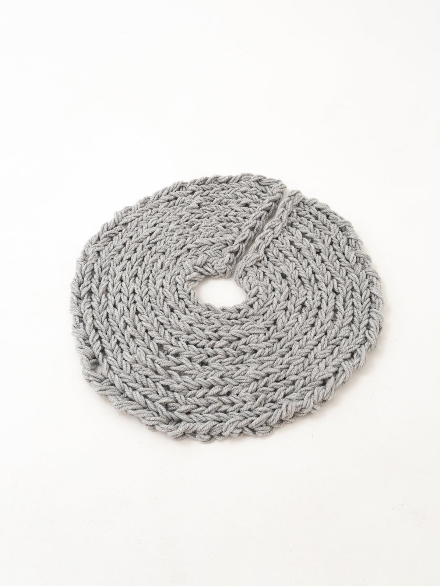Gray Chunky-Knitted Christmas Tree Skirt | US Stock