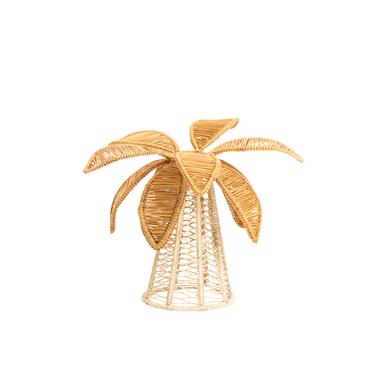 Palm Tree Candle Holder - Small - Dark Natural