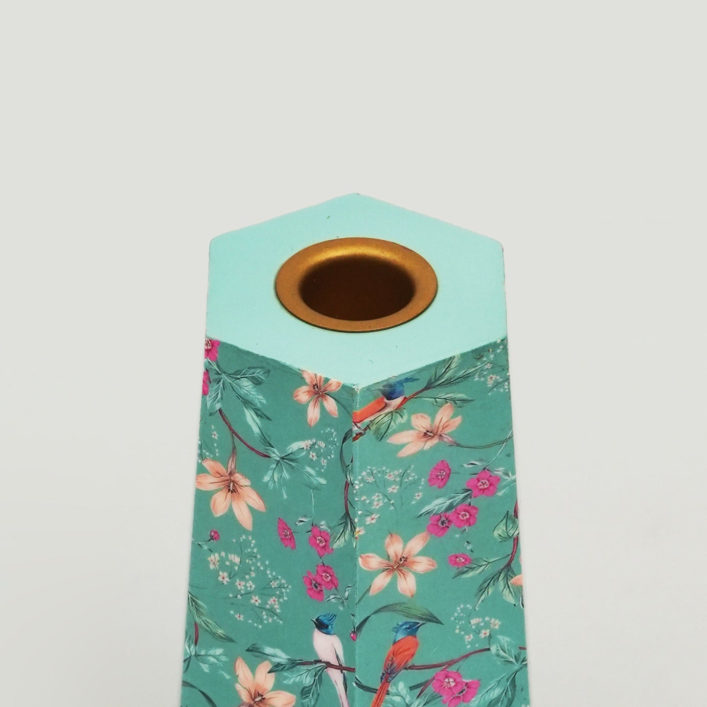 Aqua Flora Hexagonal Candleholder