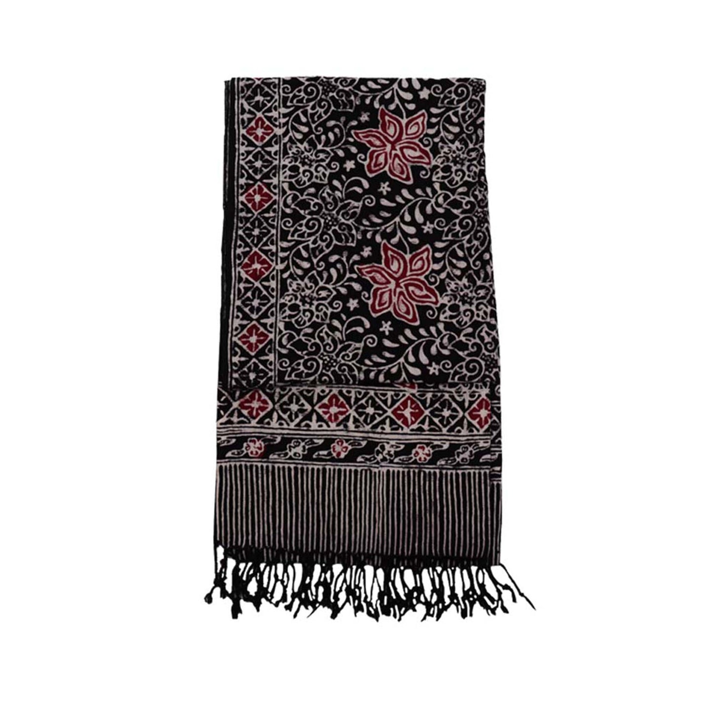 Hand Dyed Batik Scarf - Floral Star
