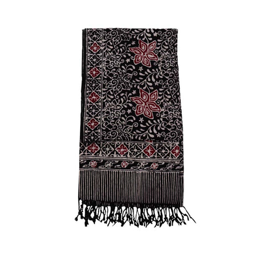 Hand Dyed Batik Scarf - Floral Star