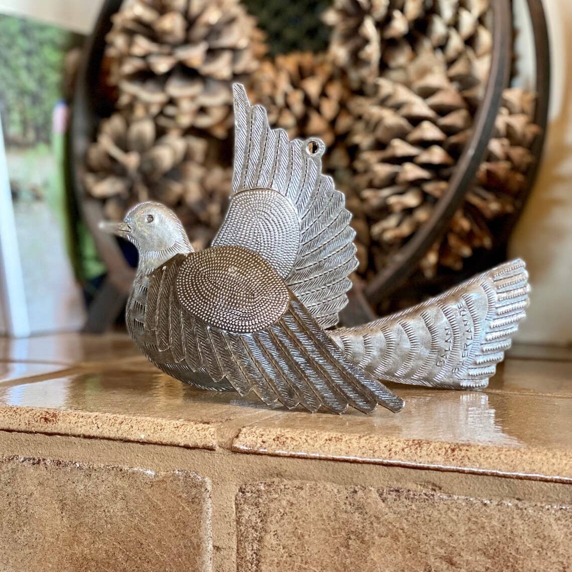 Haitian Metal Doves, Table Top or Wall Art 10 1/2" x 7 1/2"