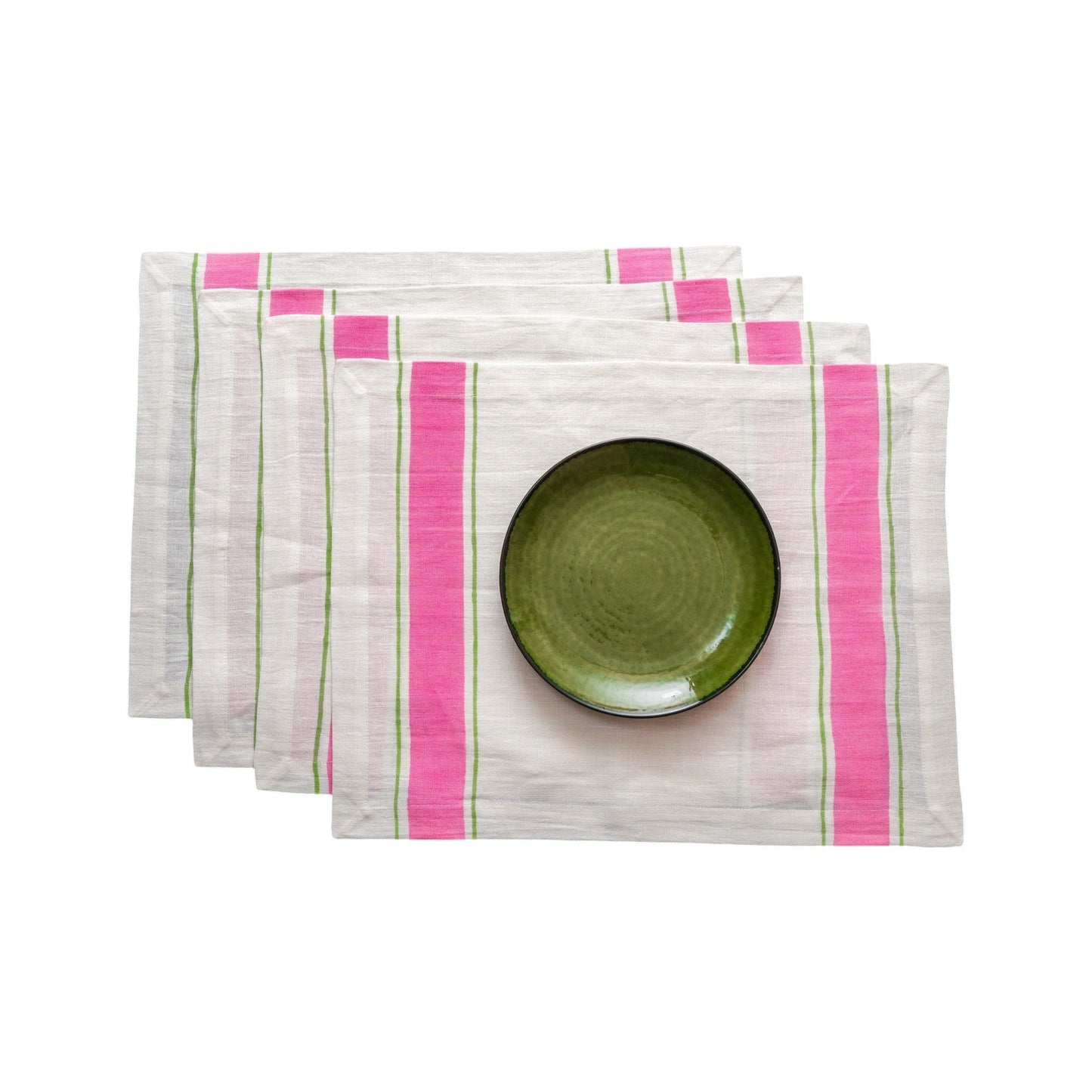 Leher Linen Placemats - Pink (Set of 2)