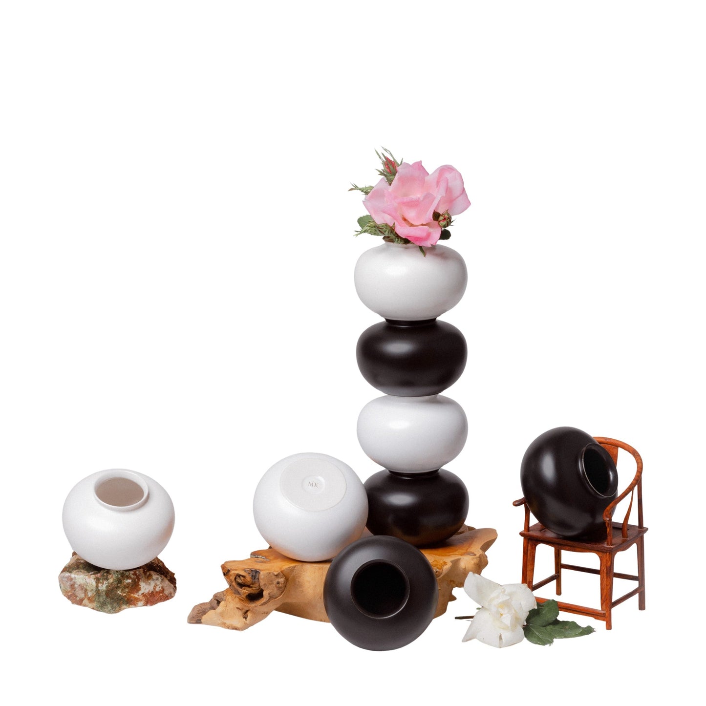 Semi-Matte Porcelain Mini Apple Vase