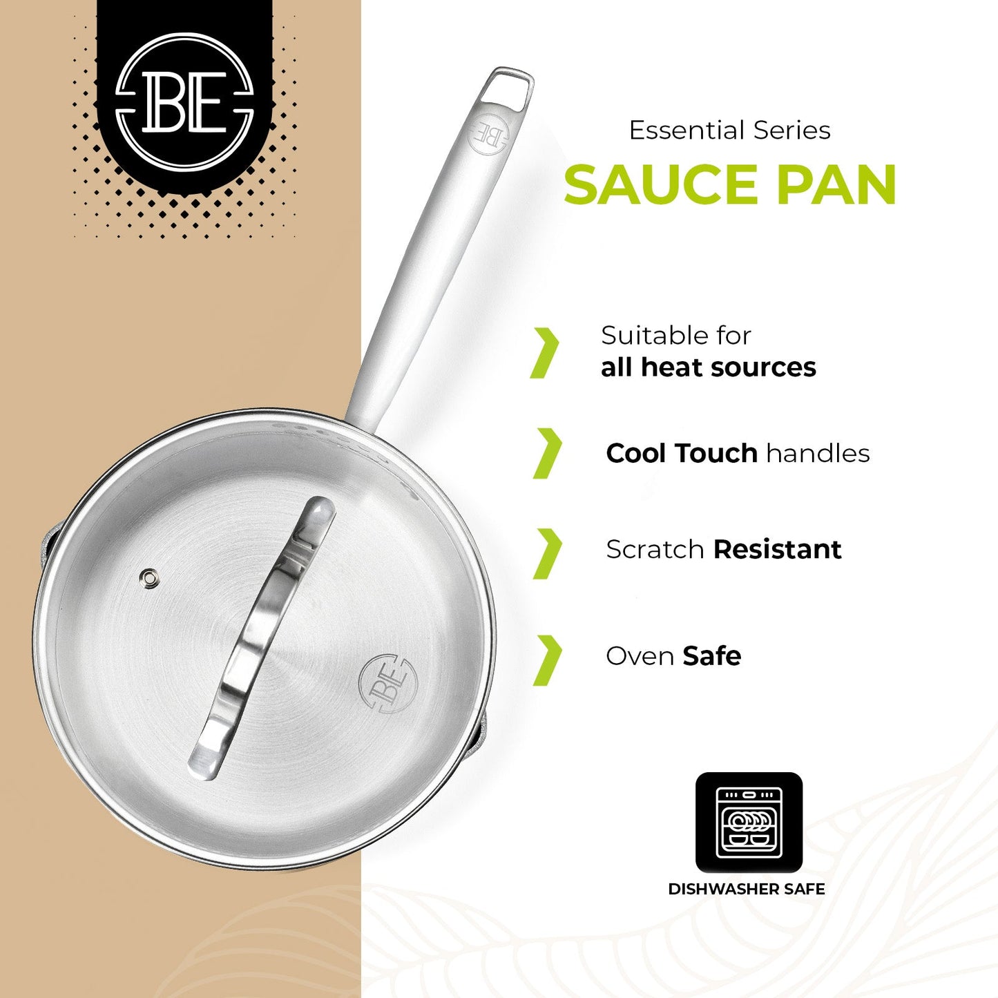 BE | LIVING Essential Series Frying Pans (Triply stainless steel)