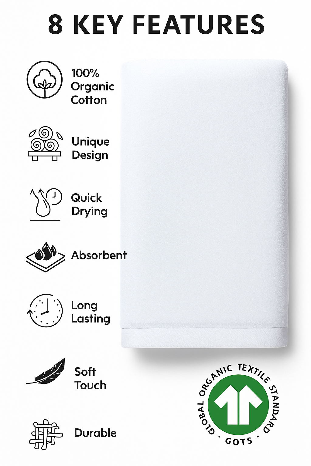 100% Organic Cotton Bath Towel