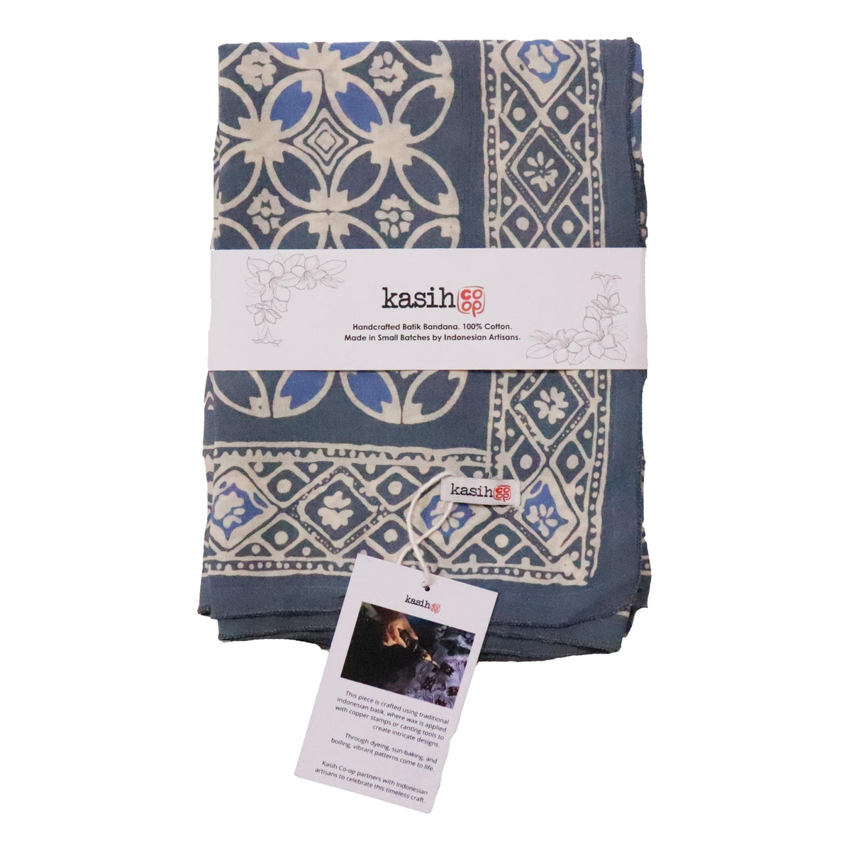 Large 39" Hand Dyed Batik Bandana Charcoal Gray, Size XL Scarf, Oversized