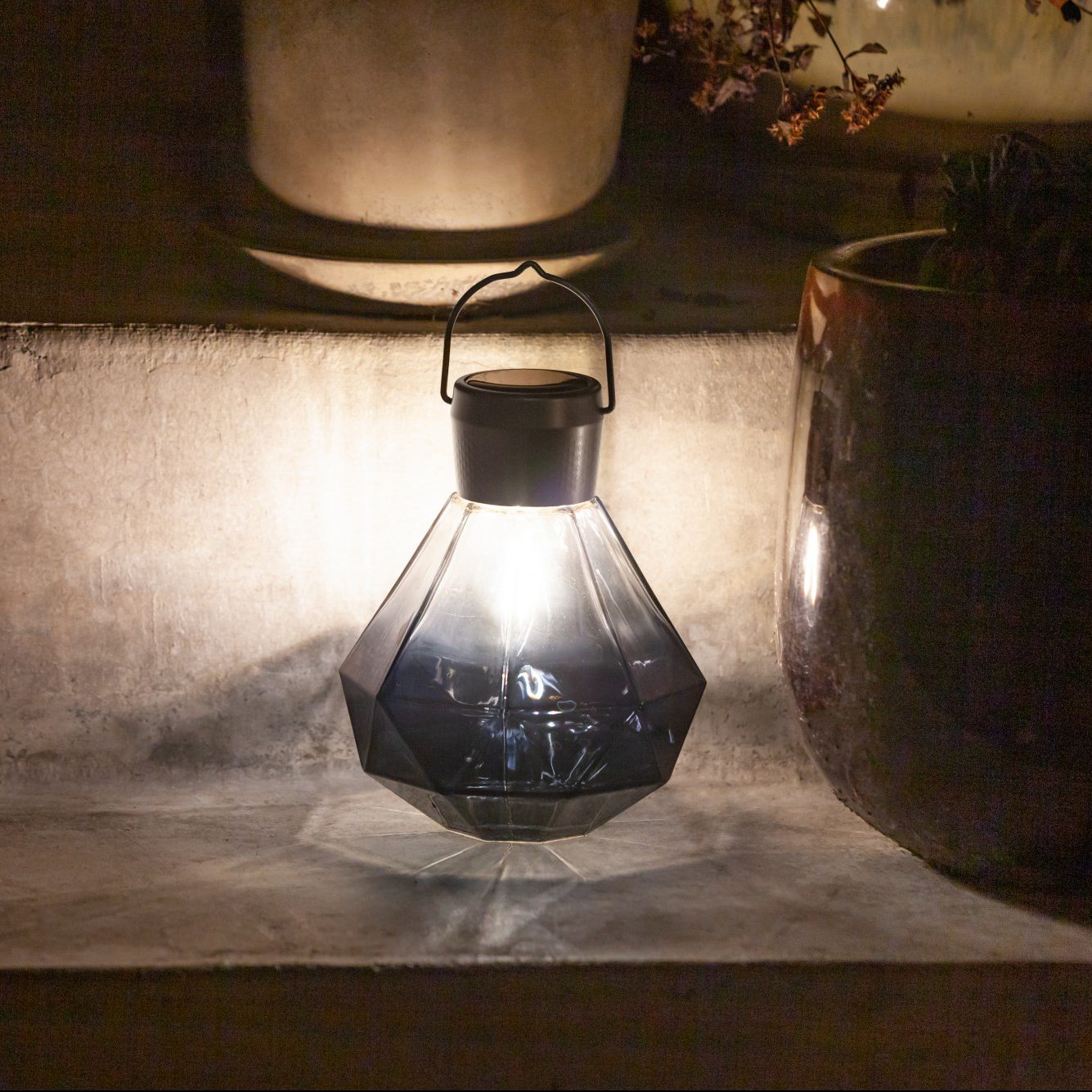 Gem Solar Lantern 6.75" Handblown Glass