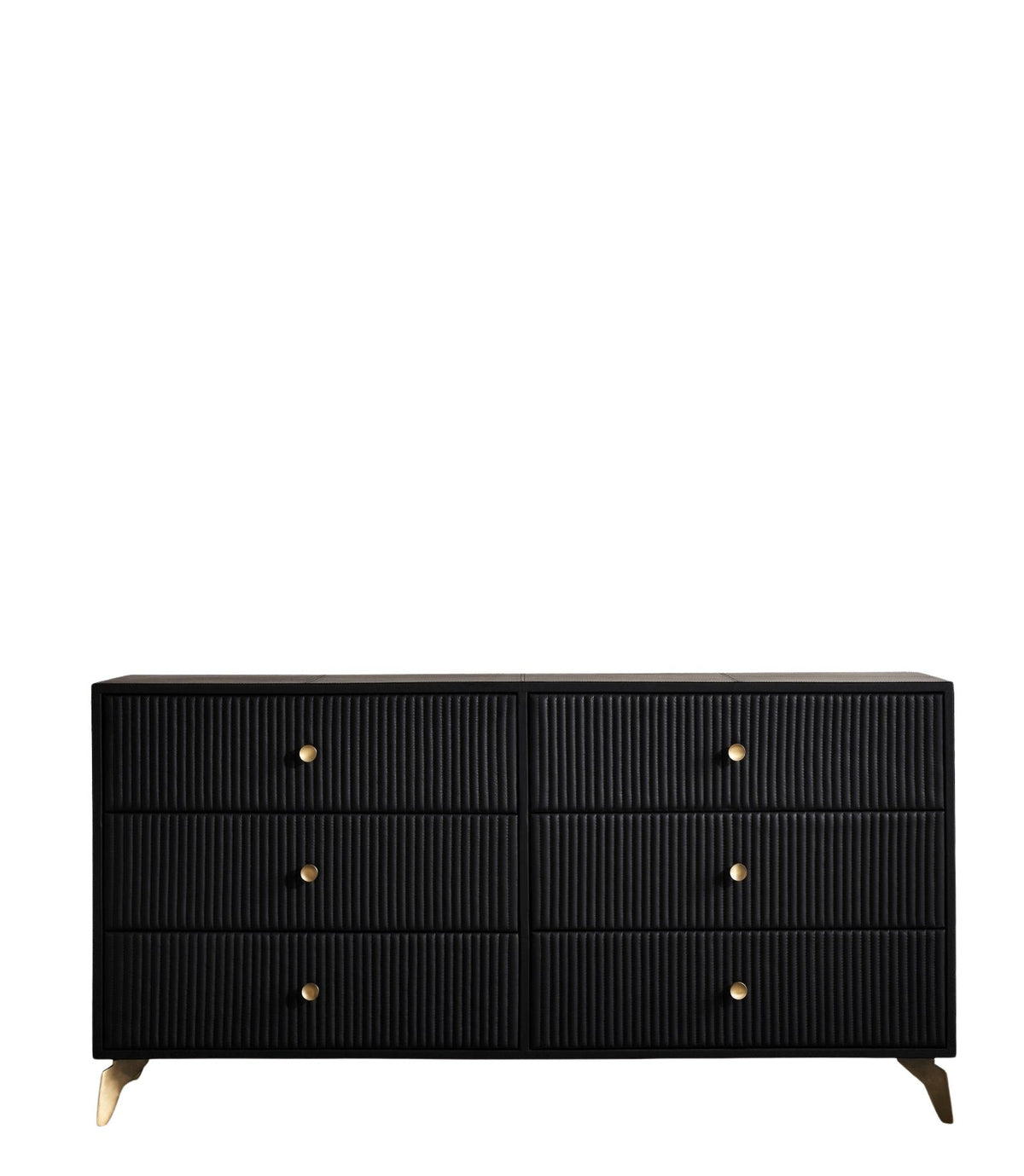 Stanford Six Drawer Leather Dresser