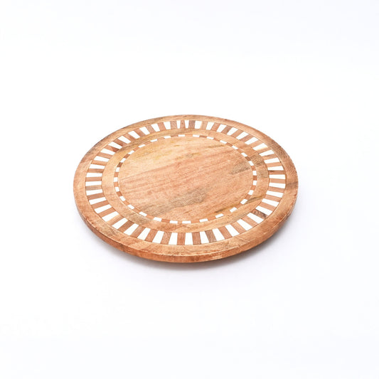 Lazy Susan | Mango Wood | handcarved Rustic Serving Piece