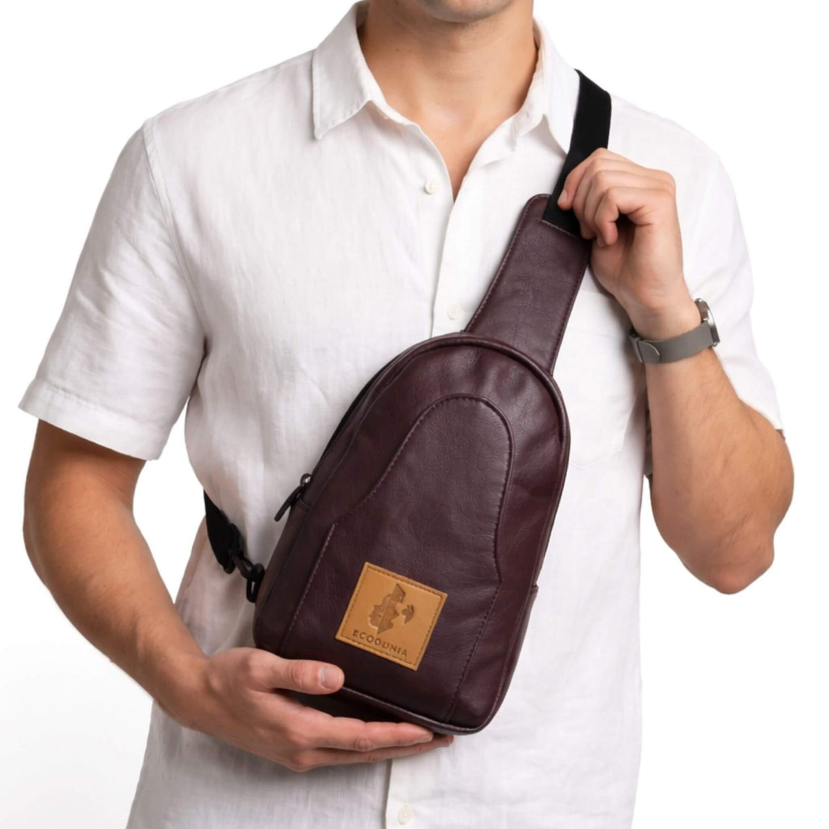 Vegan Leather Sling Bag for Women | Buru Small Crossbody Bag for Men