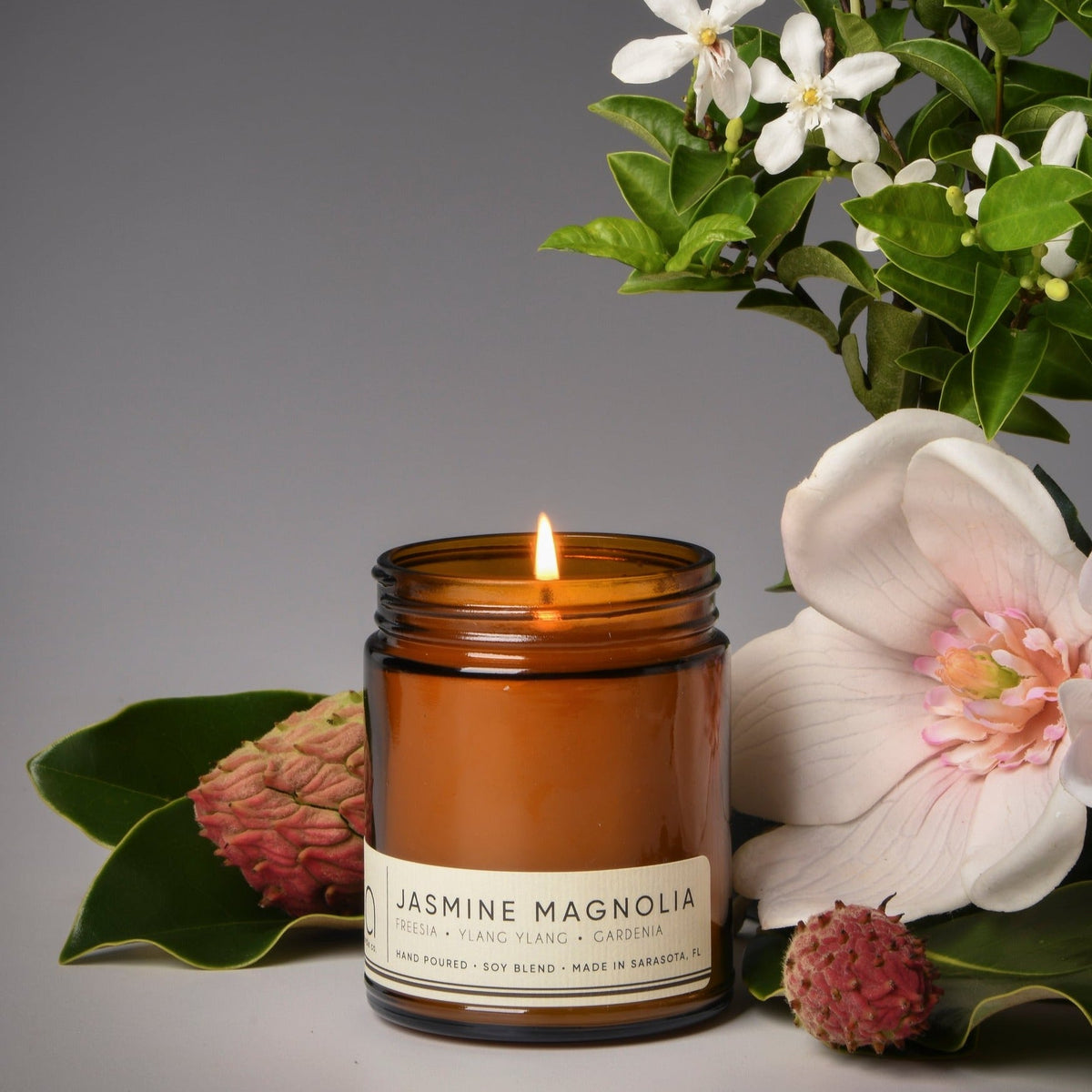 Jasmine Magnolia Soy Blend Candle — Gardenia, Ylang Ylang & Musk