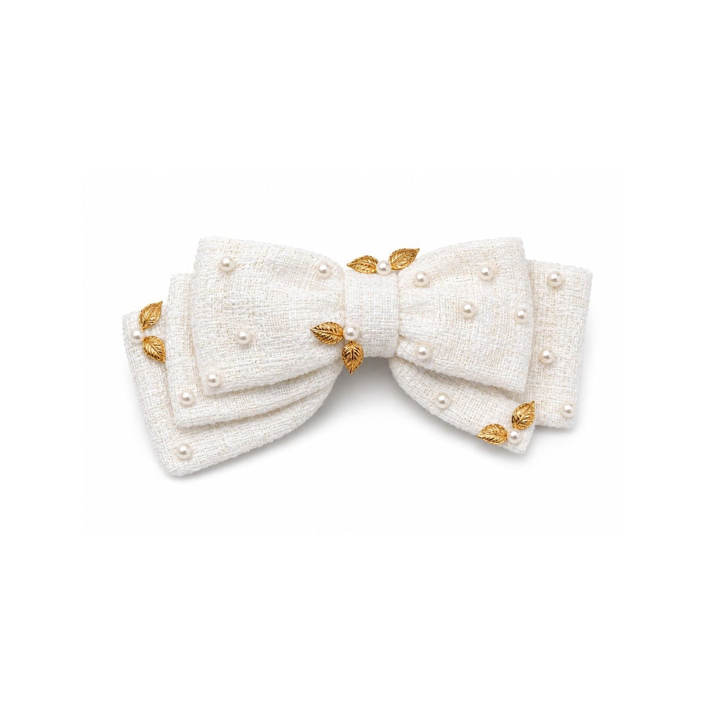 Chic White Tweed Harmony Barrette