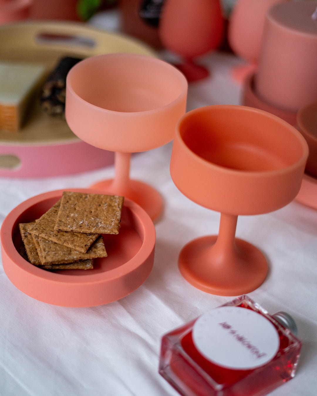 terra + peach | mecc | silicone unbreakable cocktail glasses