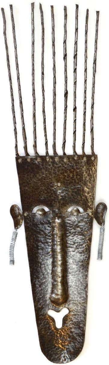Native Son Mask Haitian Metal Wall Art 7" x 33"