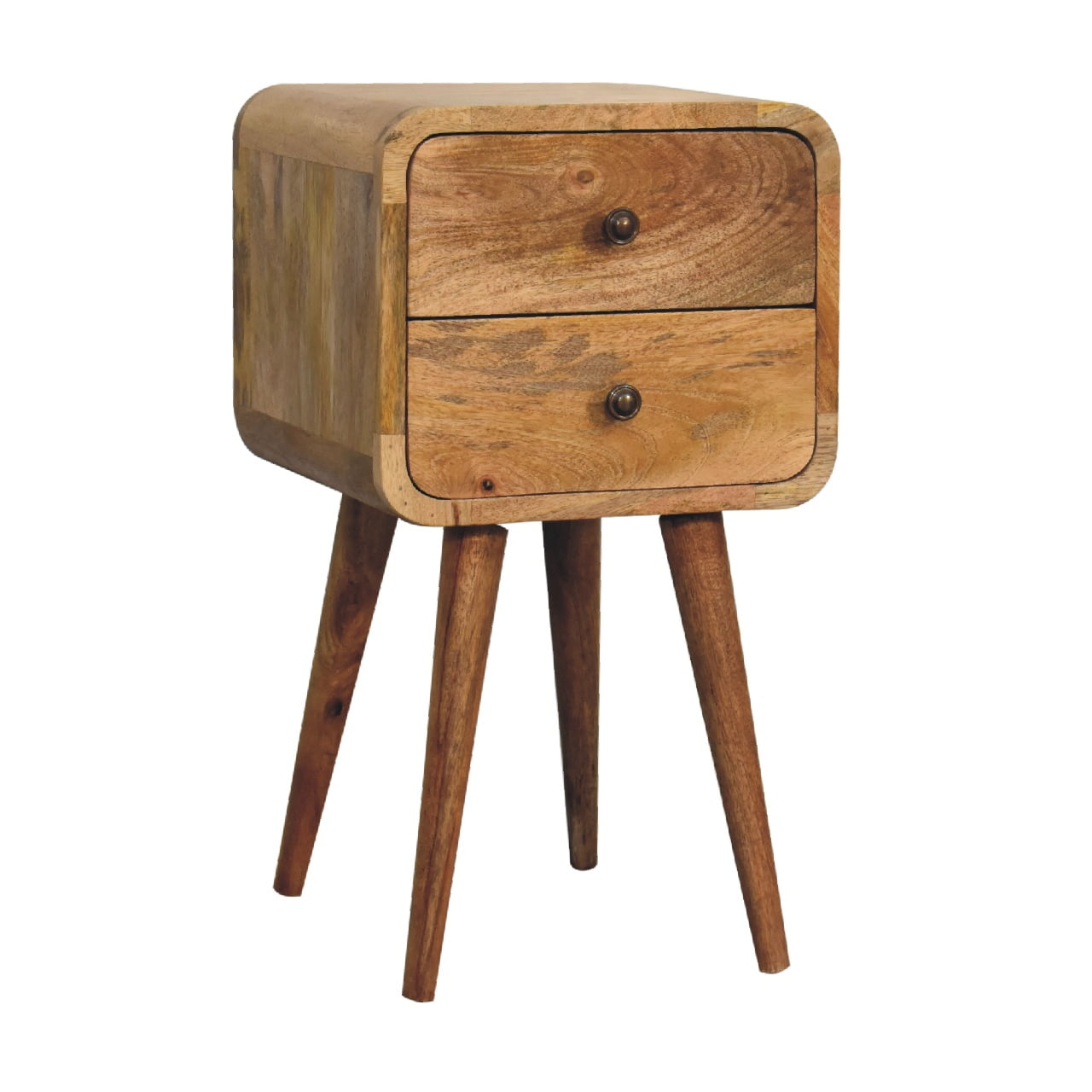Solid Wood Mini Curved Nightstand