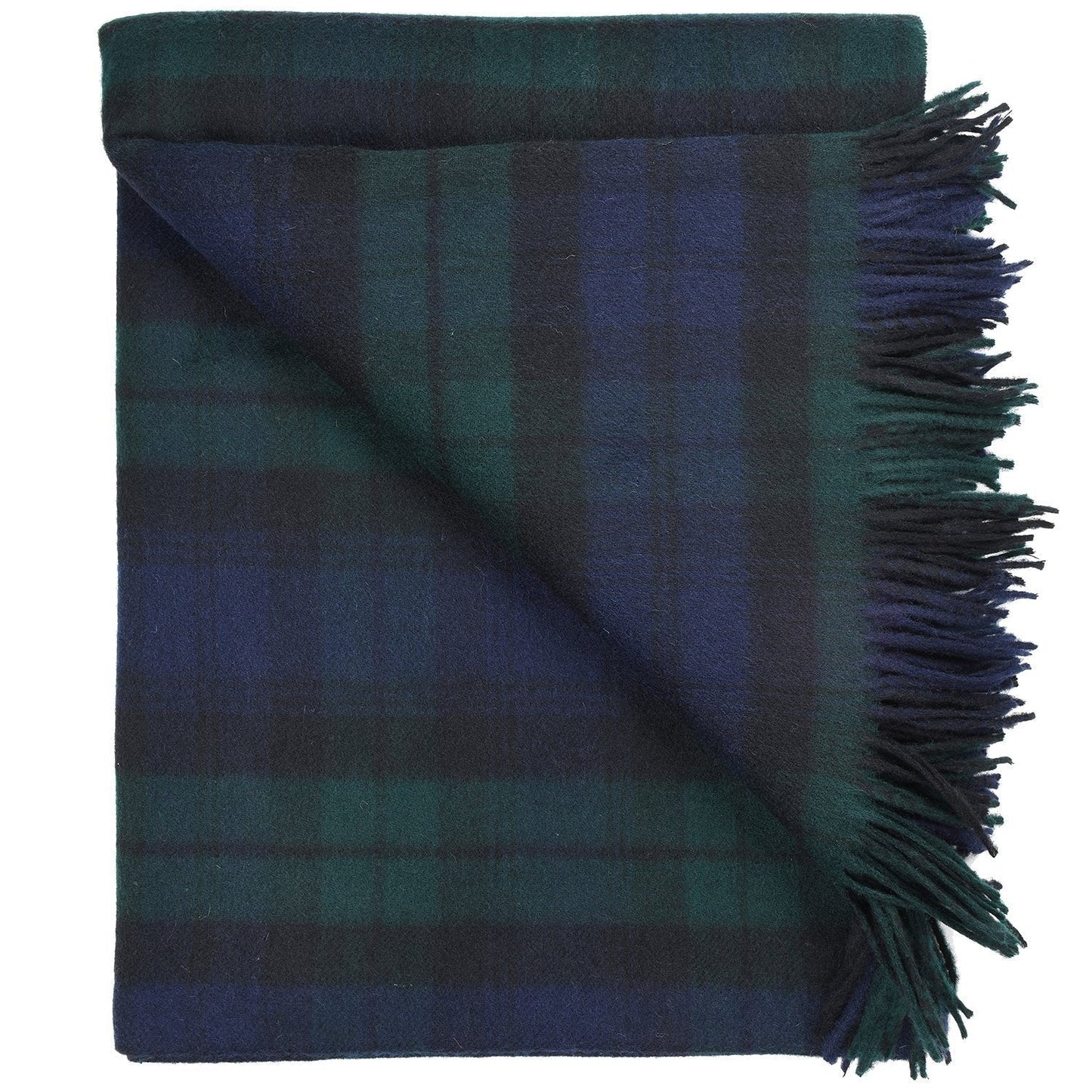 Prince of Scots Highland Tartan Tweed  Merino Wool Throw - Black Watch