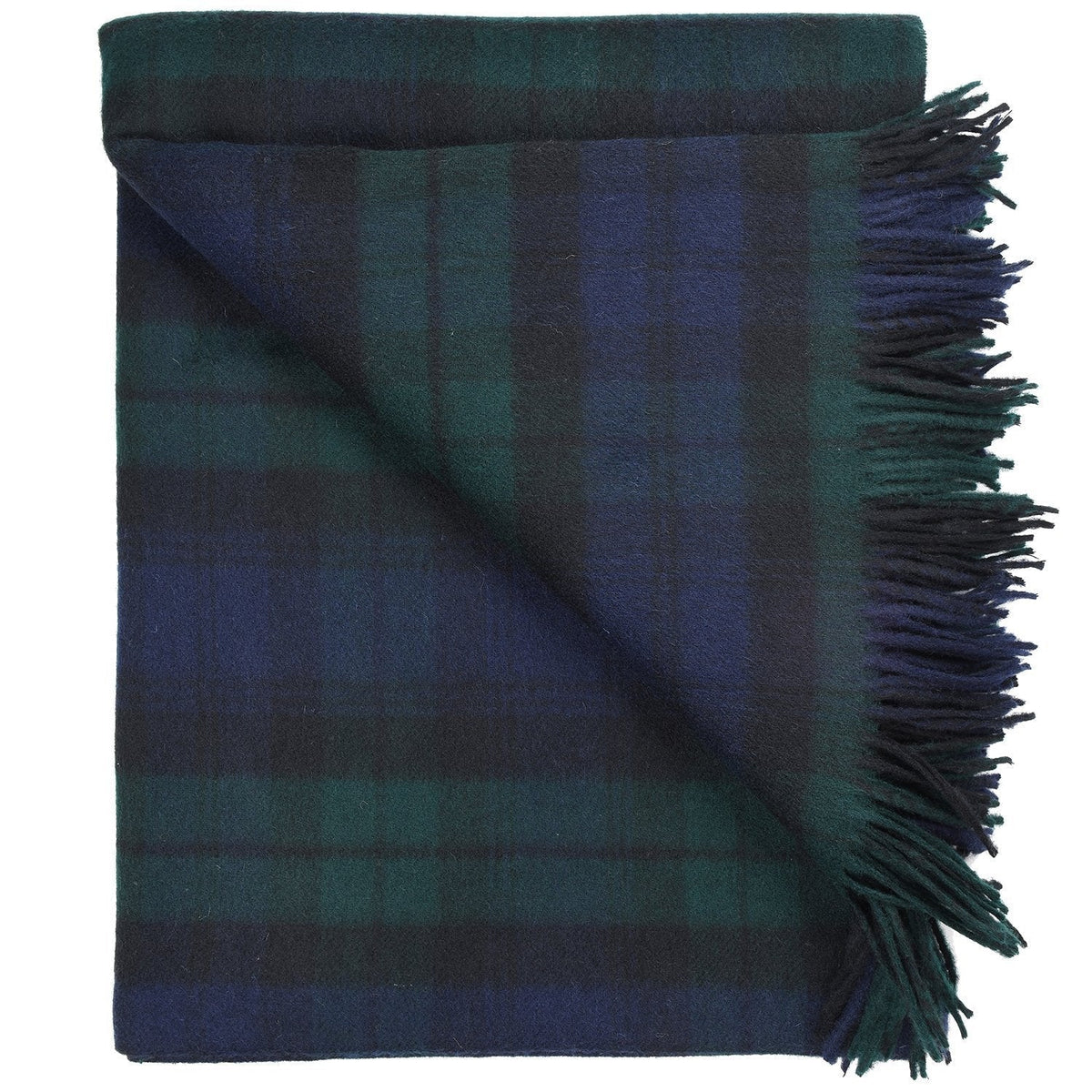Prince of Scots Highland Tartan Tweed  Merino Wool Throw - Black Watch