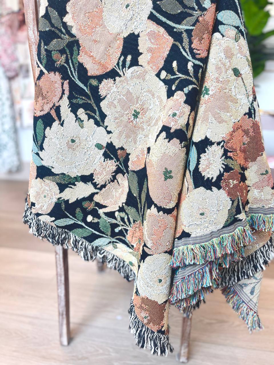 Poppy Floral Jacquard Woven Throw